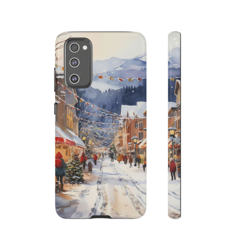 Bustling Victorian Christmas Market - Impact Resistant Phone Case Samsung Galaxy S20 FE Glossy